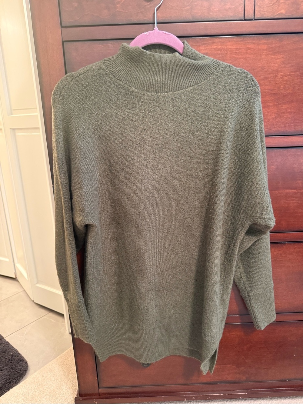 Magaschoni Olive Green Turtleneck Sweater